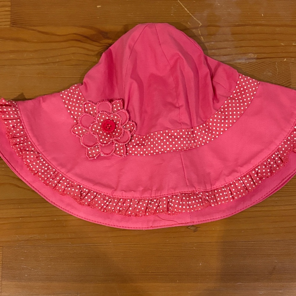 Pink Polka Dot Kids Sun Hat